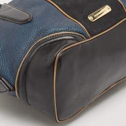 Burberry Tricolor Leather and Suede Alchester Top Handle Bag