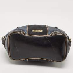 Burberry Tricolor Leather and Suede Alchester Top Handle Bag