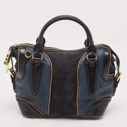 Burberry Tricolor Leather and Suede Alchester Top Handle Bag