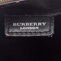 Pre Owned Burberry Black/Beige House Check PVC Mini Tote