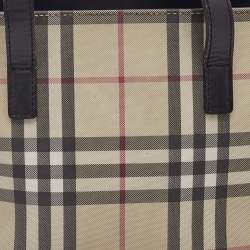Pre Owned Burberry Black/Beige House Check PVC Mini Tote