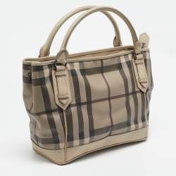 Burberry Beige Smoked Check PVC Tote