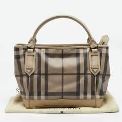 Burberry Beige Smoked Check PVC Tote