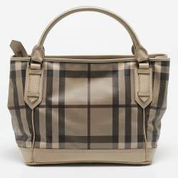 Burberry Beige Smoked Check PVC Tote