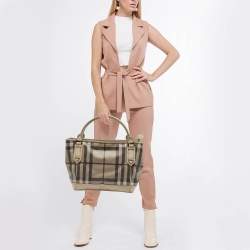Burberry Beige Smoked Check PVC Tote