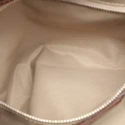 Burberry Red Nova Check Canvas and Patent Leather Small Warrior Armor Hobo