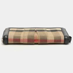 Burberry Beige/Black House Check Canvas and Leather Continental Wallet