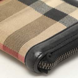 Burberry Beige/Black House Check Canvas and Leather Continental Wallet