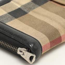 Burberry Beige/Black House Check Canvas and Leather Continental Wallet