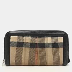 Burberry Beige/Black House Check Canvas and Leather Continental Wallet