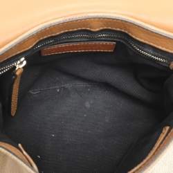 Burberry Beige Mega Check Canvas and Leather Small Gowan Messenger Saddle Bag