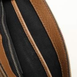 Burberry Beige Mega Check Canvas and Leather Small Gowan Messenger Saddle Bag