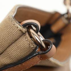 Burberry Beige Mega Check Canvas and Leather Small Gowan Messenger Saddle Bag