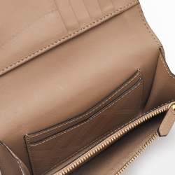 Burberry Beige Leather Flap Compact Wallet