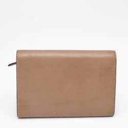Burberry Beige Leather Flap Compact Wallet