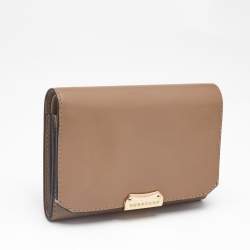 Burberry Beige Leather Flap Compact Wallet