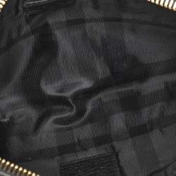 Burberry Black Leather Zip Detail Wristlet Clutch