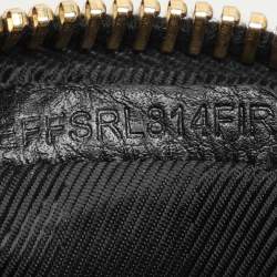 Burberry Black Leather Zip Detail Wristlet Clutch