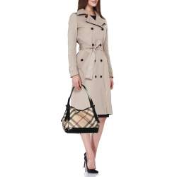 Burberry Black/Beige Super Nova Check PVC and Patent Leather Canterbury Tote