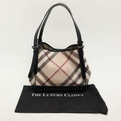 Burberry Black/Beige Super Nova Check PVC and Patent Leather Canterbury Tote