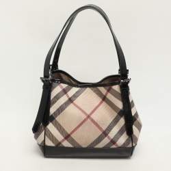 Burberry Black/Beige Super Nova Check PVC and Patent Leather Canterbury Tote