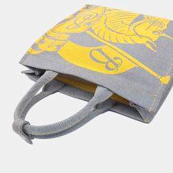 Burberry Grey Yellow Fabric tote bag