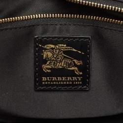Burberry Black Quilted Patent Leather Mini Manor Tote