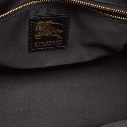 Burberry Black Quilted Patent Leather Mini Manor Tote