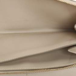 Burberry Cream Leather Zip Around Bifold Wallet