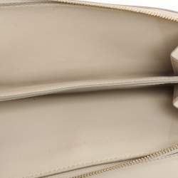 Burberry Cream Leather Zip Around Bifold Wallet