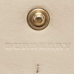 Burberry Cream Leather Zip Around Bifold Wallet