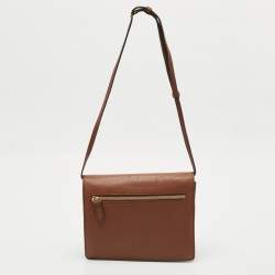 Burberry Brown House Check Canvas and Leather Small Macken Crossbody Bag