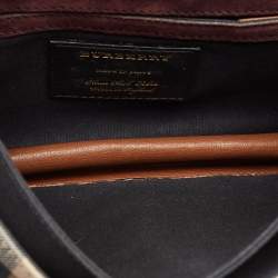 Burberry Brown House Check Canvas and Leather Small Macken Crossbody Bag