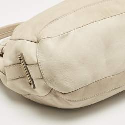 Burberry Cream Leather Belted Hobo