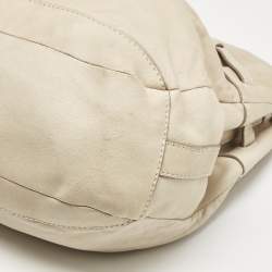 Burberry Cream Leather Belted Hobo