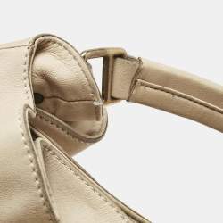 Burberry Cream Leather Belted Hobo