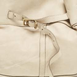 Burberry Cream Leather Belted Hobo