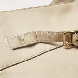 Burberry Cream Leather Belted Hobo