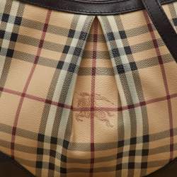 Burberry Beige/Brown Haymarket Check Coated Canvas and Leather Hartham Crossbody Bag