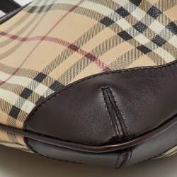 Burberry Beige/Brown Haymarket Check Coated Canvas and Leather Hartham Crossbody Bag
