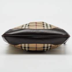 Burberry Beige/Brown Haymarket Check Coated Canvas and Leather Hartham Crossbody Bag