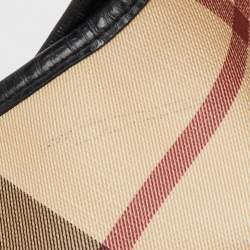 Burberry Beige/Black Supernova Check PVC and Patent Leather Larkin Hobo