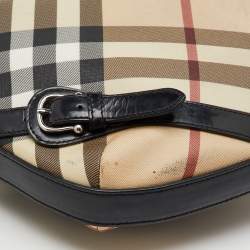 Burberry Beige/Black Supernova Check PVC and Patent Leather Larkin Hobo