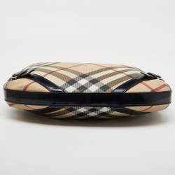 Burberry Beige/Black Supernova Check PVC and Patent Leather Larkin Hobo