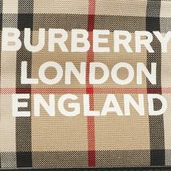 Pre Owned Burberry Beige Vintage Check Canvas Lanyard Card Holder