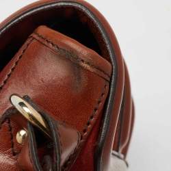 Burberry Brown Suede and Leather Brickfield Flap Crossbody Bag