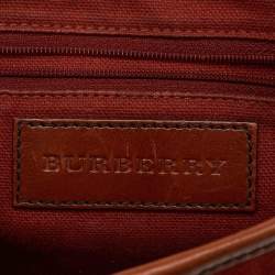 Burberry Brown Suede and Leather Brickfield Flap Crossbody Bag