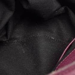 Burberry Burgundy/Beige House Check Fabric and Leather Small Banner Tote