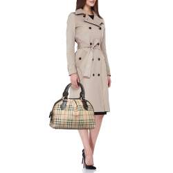 Burberry Beige/Brown Haymarket Check PVC Thornley Satchel