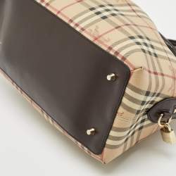 Burberry Beige/Brown Haymarket Check PVC Thornley Satchel